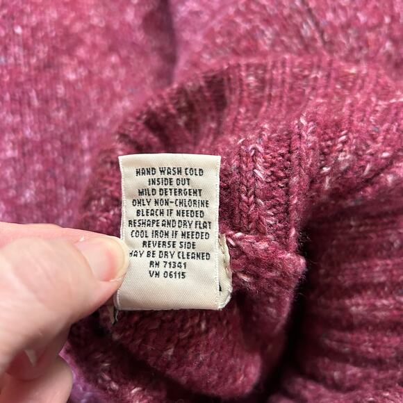 LL Bean Womens Turtleneck Sweater Size Large Purple Wool Blend - Picture 5 of 6